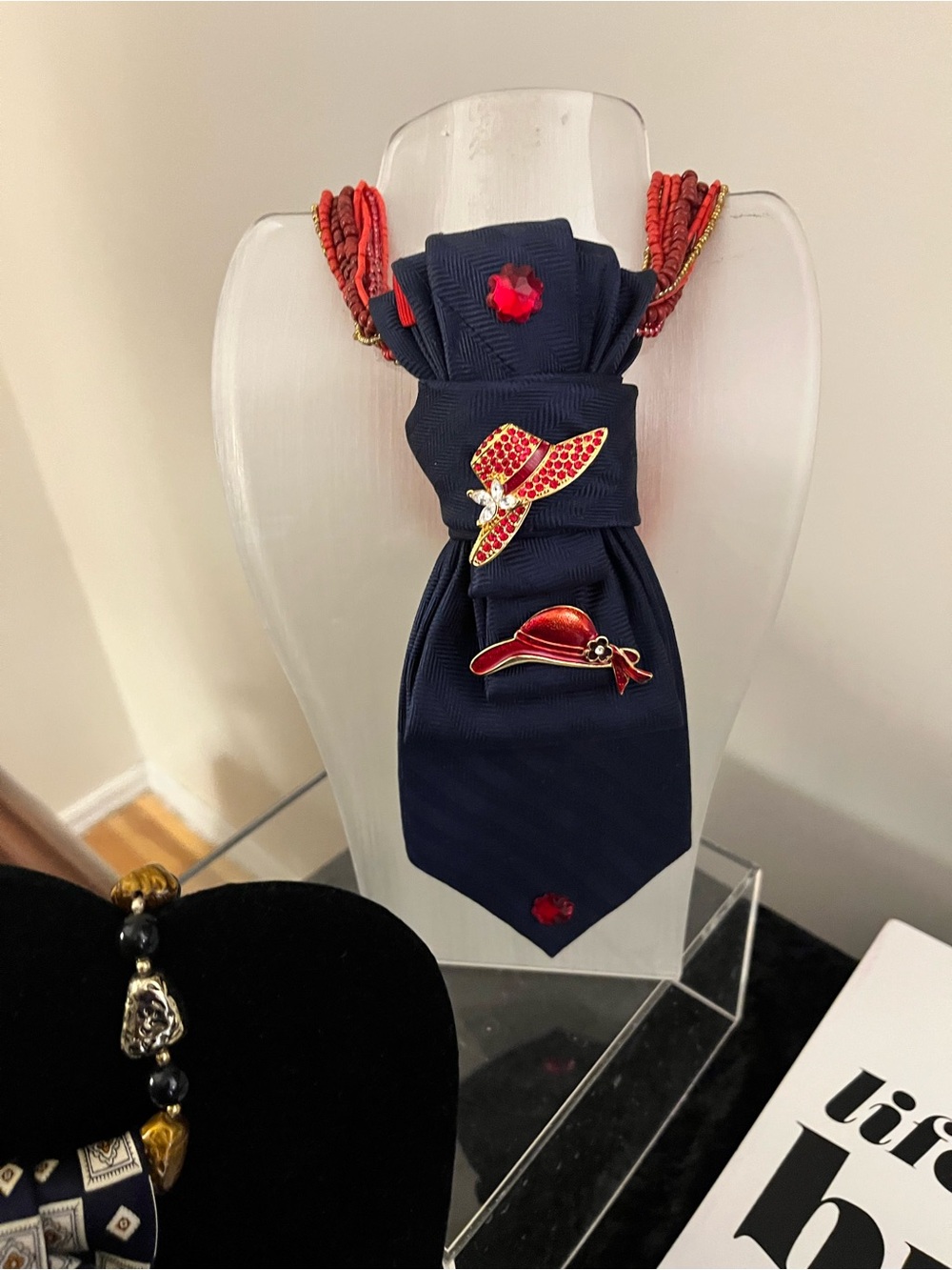 Mad Hatter in Red and Navy Blue Necktie Custom Designed!